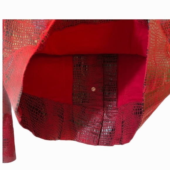 Guess  Ladies Red and Black Premium Denim Jacket - Picture 7 of 10